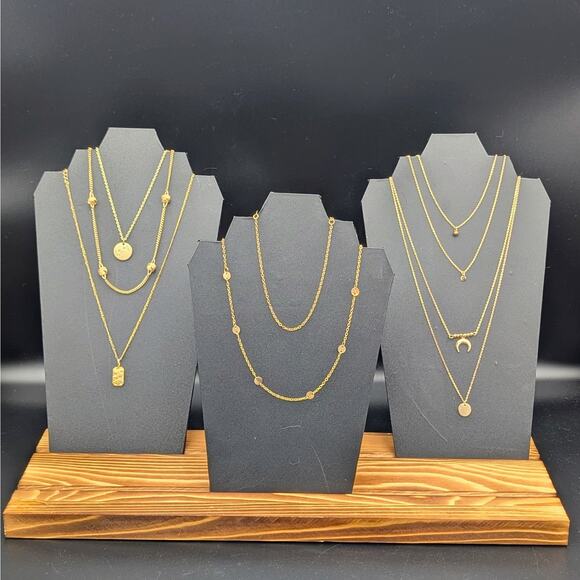 Layered Gold Necklace Bundle – 5 Pieces (Vintage Avon + Modern Mix) - Picture 1 of 2